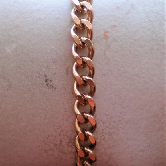 Vintage Unisex Russian USSR 14K 585 Rose Pink Gold Cuban Link Chain Bracelet - Picture 6 of 7